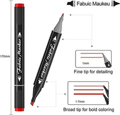 40 Colors Dual Tip Fabric Markers – Permanent No Bleed Pens for T-Shirts & Sneak