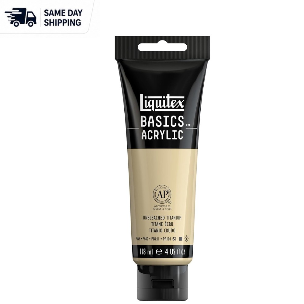 Thick Satin Finish Acrylic Paint 4 oz in Unbleached Titanium – Ideal for Mixing