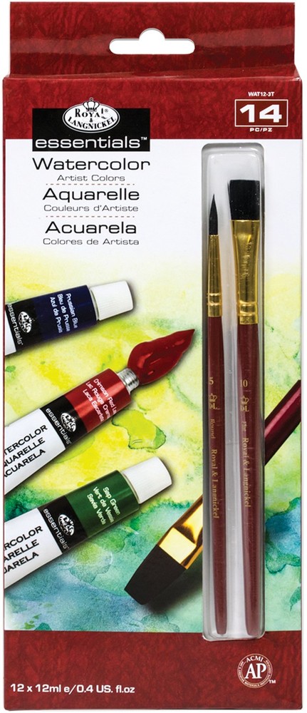 Essentials Watercolor Paints 12ml 12/Pkg Assorted Colors