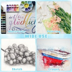 120 Sheets 100% Cotton Watercolor Paper Bulk, 8.5″ x 11″ 140lb/300 GSM Cold P…