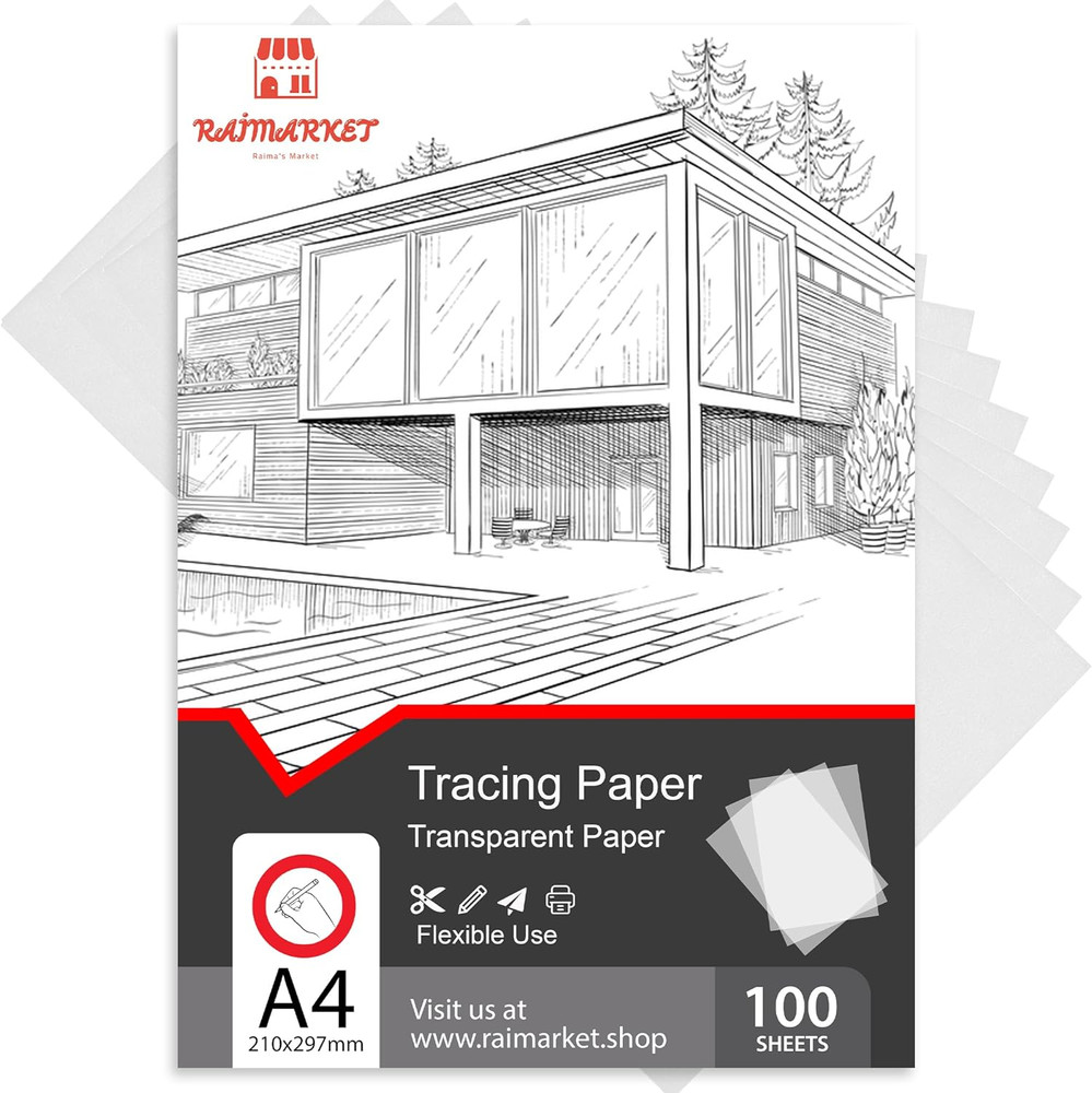 Premium Tracing Paper Pack – 9X12 Inches, 100 Sheets, 60Gsm, Transparent Paper f