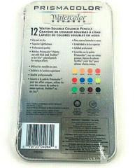 Prismacolor Premier Water Soluble Color Pencil Set ~ 12 Pc/ Tin Case NEW Sealed