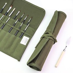1Pcs Paint Brush Holder Storage 22 Slots Art Brush Roll Canvas Pouch Artist P…