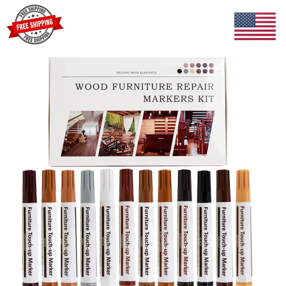 New Upgrade Pens for Touch Up, 12 Colors Wood Scratch Repair Markers, Profess…