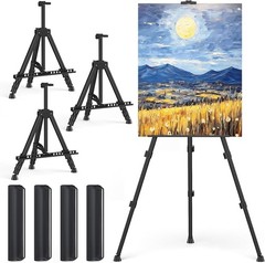 4 PACK Portable Easel Art Painting Display Stand Tripod Height Adjustable Black