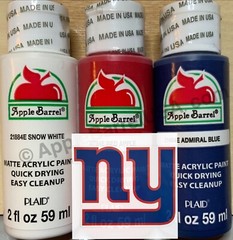Acrylic Paint Set inspired by the NFL New-York Giants Team & Logo Colors