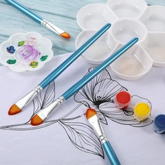 50 PCS 0.7 Inch Artist Filbert Paint Brushes Soft Nylon Hair Wood Handle