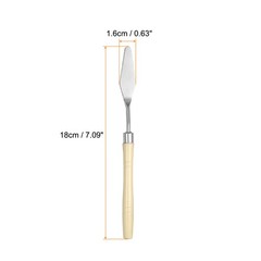 8pcs Painting Palette Knife 7.09″ Pointed Stainless Steel Blade Beige