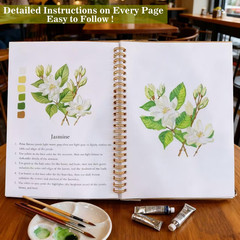 Watercolor Workbooks Coloring Book Beginner Friendly Painting Kit Easy Nature Sc