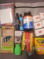 Art Supplies Lot – Mixed New & Used Crayons Clay Markers Collage Charcoal Paint