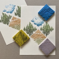 Petal Stamp Ink Pad, 4.3 Inch Washable Craft Stamps Inkpad, Sea Breeze