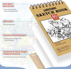 FIXSMITH 5.5″X8.5″ Sketch Book | 80 Sheets (68 lb/100gsm) 5.5×8.5-1 Pack, Tan
