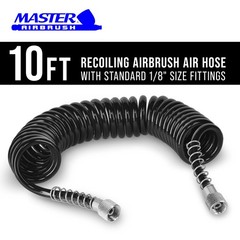 10′ Coiled Airbrush Air Hose 1/8″ Fitting Ends Coupling Compressor