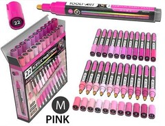 22 Acrylic Paint Pens (PINKS) Pro Color Series Set (3mm MEDIUM)