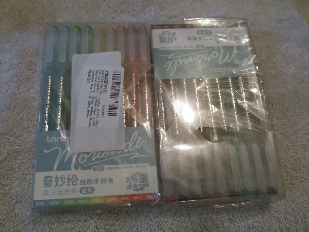SEALED 18-Piece / colors Languo Fine Point 0.6mm Gel Pens | 2 Packs/Themed Sets