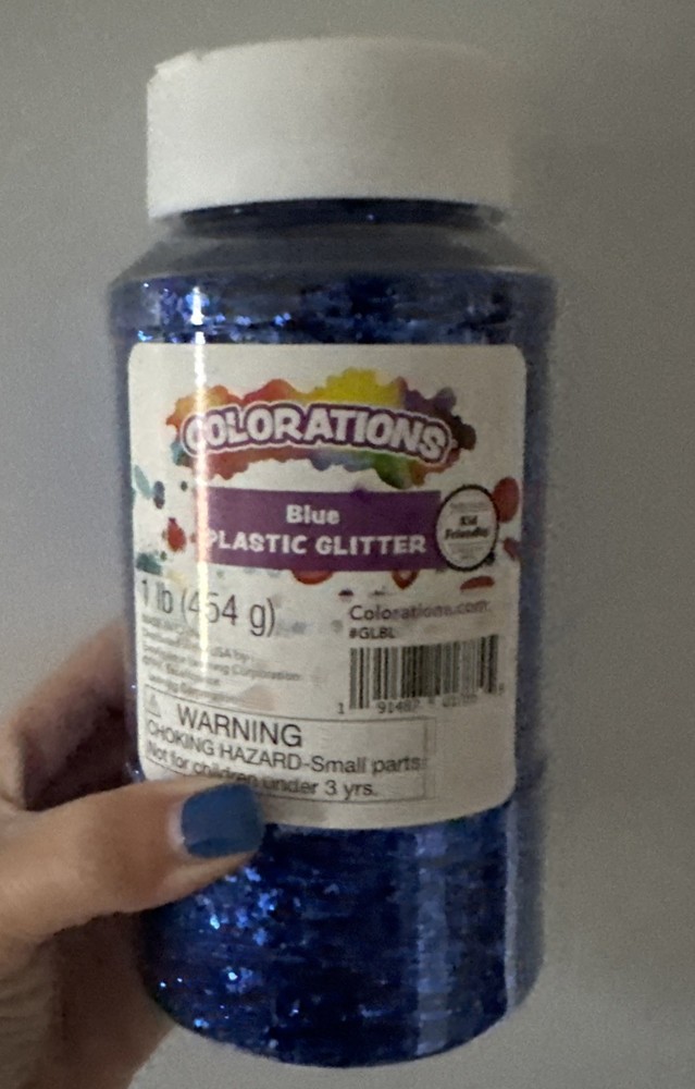 Extra-Safe Plastic Glitter Classroom Supply for Arts and Crafts 1 lb. Blue