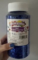 Extra-Safe Plastic Glitter Classroom Supply for Arts and Crafts 1 lb. Blue