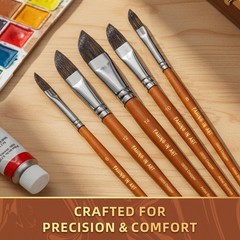 5 PCS Professional Dagger Paint Brush Set Watercolor Striper Long Liner