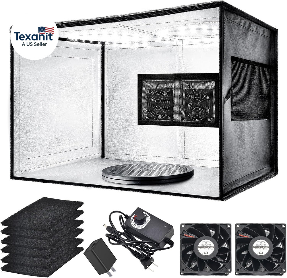 Airbrush Spray Booth with Dual Exhaust Fans,Portable Airbrush Paint Booth for Ai