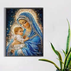 5D Jesus Diamond Art Kits for Adults Beginners, Virgin Mary Diamond Painting Kit