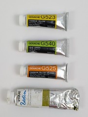 Holbein Artists Gouache & Lukas Berlin Water Mixable Oil Paint Art Set of 4