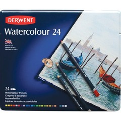 Derwent Watercolor 24 Pencil Metal Tin Set