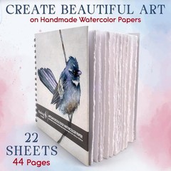 Tear Out Watercolor Journal – 8″ x 8″ – Premium Art Journal with Handmade Dec…