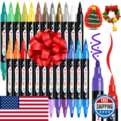 Tbc The Best Crafts 24 Colors Dual Tip Acrylic Paint Markerswaterproof