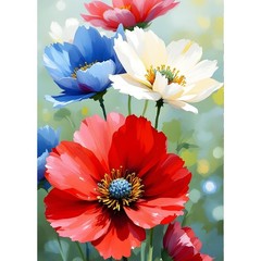 QINRUBB DIY Colourful Flowers Diamond Art Kit for Adults 12×16 inch, USQR343