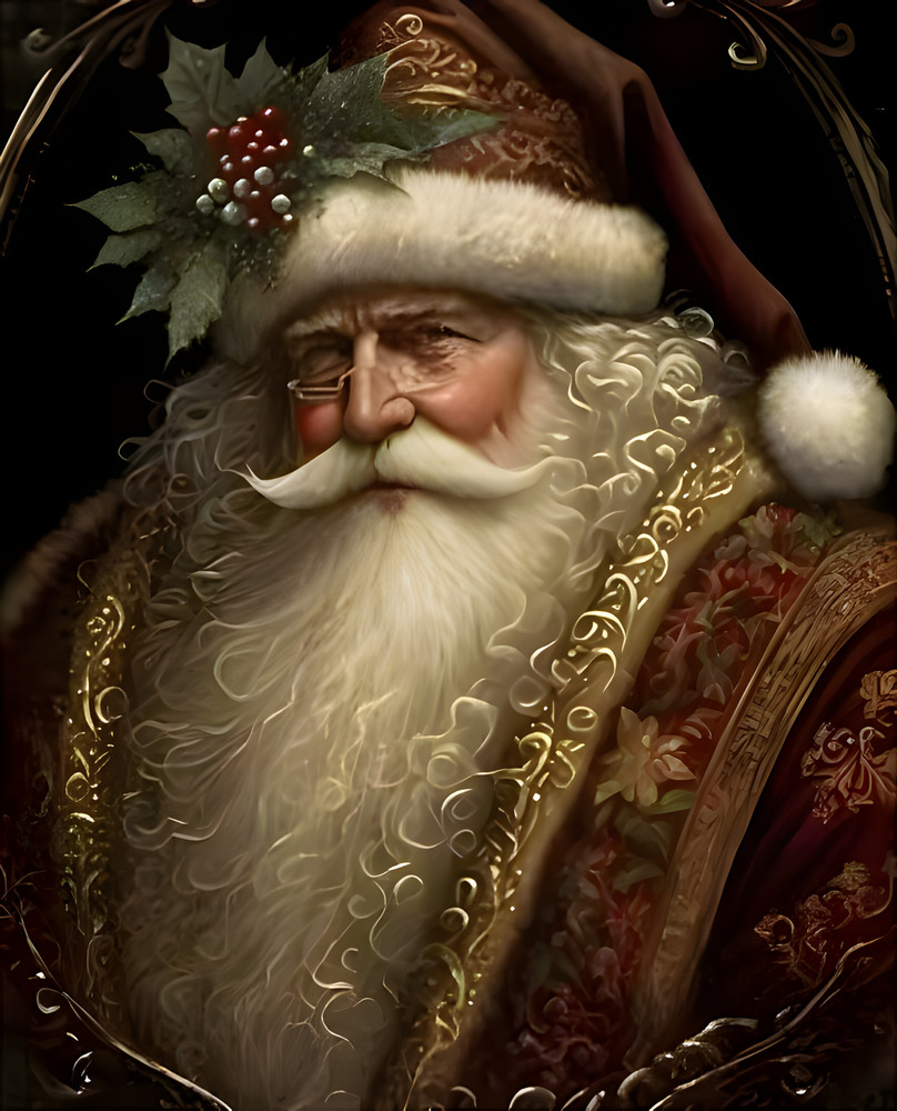 Old World Santa Claus Paint By Number Kit 16×20″ Christmas Winter Canvas DIY Art