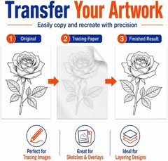 Tracing Paper for Drawing Trace Paper -PSLER 150 Sheets White Translucent Traci