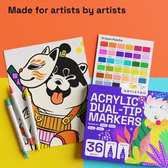 Precision Dual-Tip Acrylic Paint Markers Set – Fine & Dot Tips for Fabric, Rock,