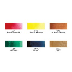 Kuretake IRODORI KOBAKO Red, Gansai Tambi 6 colors set, Handcrafted, Professiona