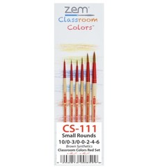 ZEM Classroom Colors Brown Synthetics Artist Brush Sets 6 Types