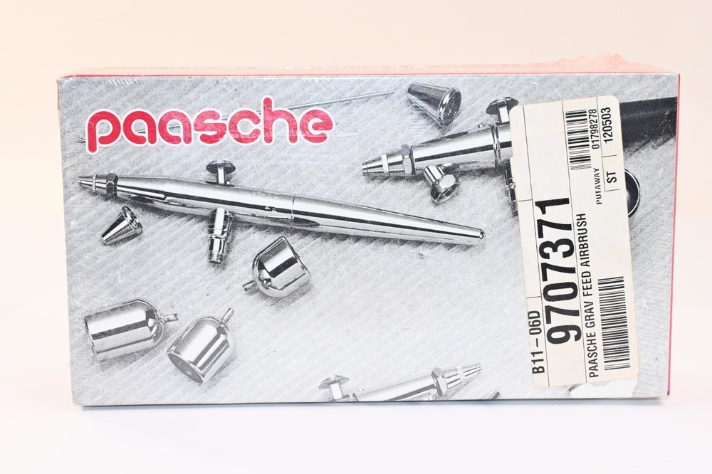 NIB Paasche VSR90 #1 Gravity Feed Airbrush Sealed NOS Made USA Complete