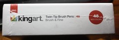 New SEALED KingArt 445-48 PRO Dual TIP Brush & Fine Tip PENS 48 Colors!