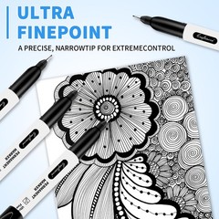 craftinova Black Ultra Fine Point 1 Count (Pack of 12), 12