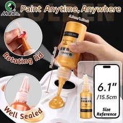 50ml Marie’s Metallic Acrylic Paint, Pearlescent Rich Shiny Pigments with Bottle
