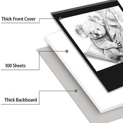 Translucent Vellum Paper 8.5×11, 100 Sheets Tracing Pad, Drafting Art, Black
