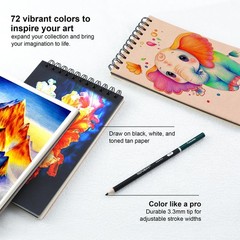80PCS Colored Pencils Set for Adults – 72 Soft Core Colored Pencils with Sket…