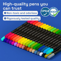 36 Precision Dual-Tip Acrylic Paint Markers – Paint Pens Set with Dot & Fine Tip