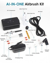 JarryStart Airbrush Kit with Air Compressor, Intuitive 50 PSI High Pressure A…