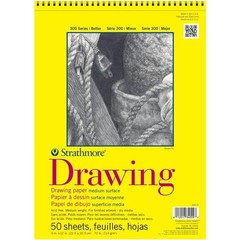 300 Series Wire Bound Drawing Pad, 70 lb. Drawing Paper, 9 X 12 inches, White,