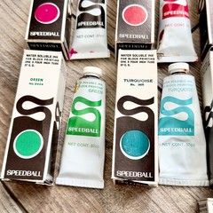 Vintage Speedball 37cc Water Soluble Block Print Ink Lot Of 15 Tubes
