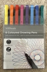 WHSmith Drawing Pens Assorted Pigment Ink With 0.5mm Fine Tip Pack Of 8