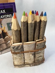 Vtg Inntrax Twig Crayons Natural Wood Bark Set Rustic Art Poland 12 + Xtra