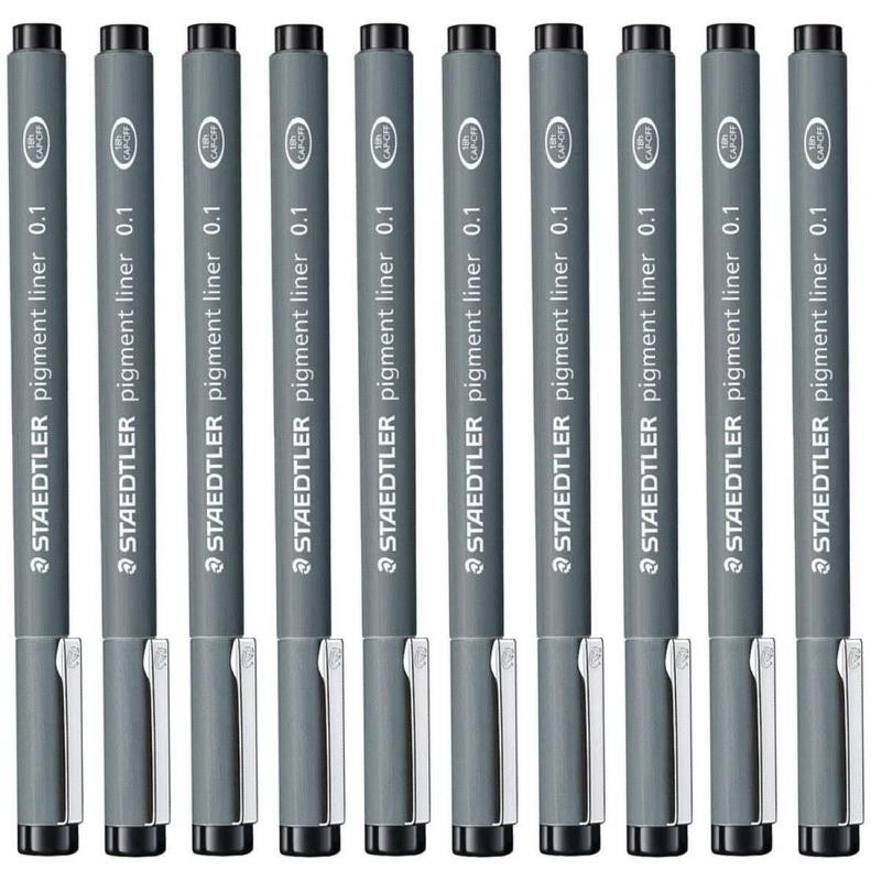 STAEDTLER Staedtler 1.0 mm Pigment Liner Fineliner Pack of 10