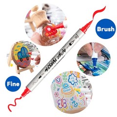 TRANSON 24 Colors Fine and Brush Dual-tip 1 Count (Pack of 24), 24