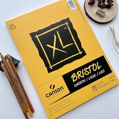 Canson XL Series Bristol Paper, Smooth, Foldover Pad, 9×12, Yellow, White