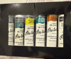 Grumbacher Pre-Tested Artist Oil Colors Set, 12 Multicolor 24mL Tubes NEW